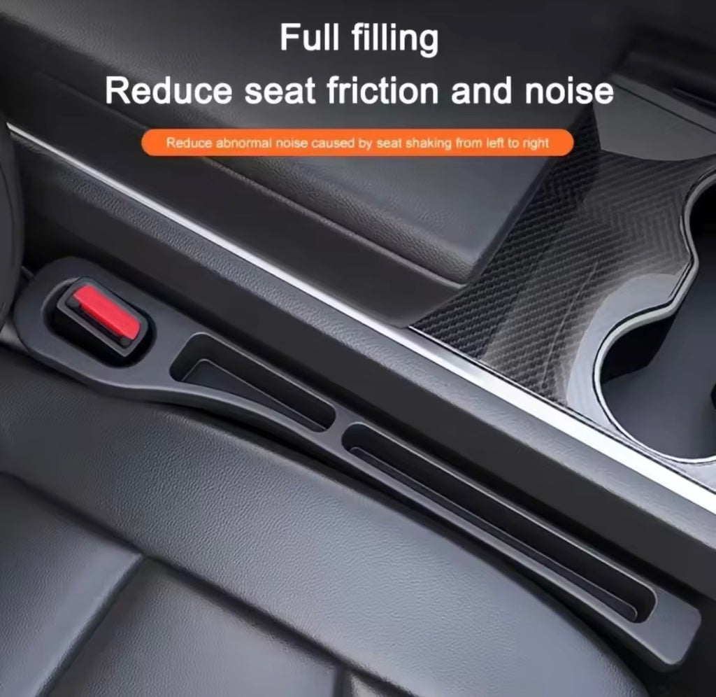 2pcs Pair Universal Car Seat Gap Plug Strip Side Stream Car Gap Filler W/ Built In Storage Organizer