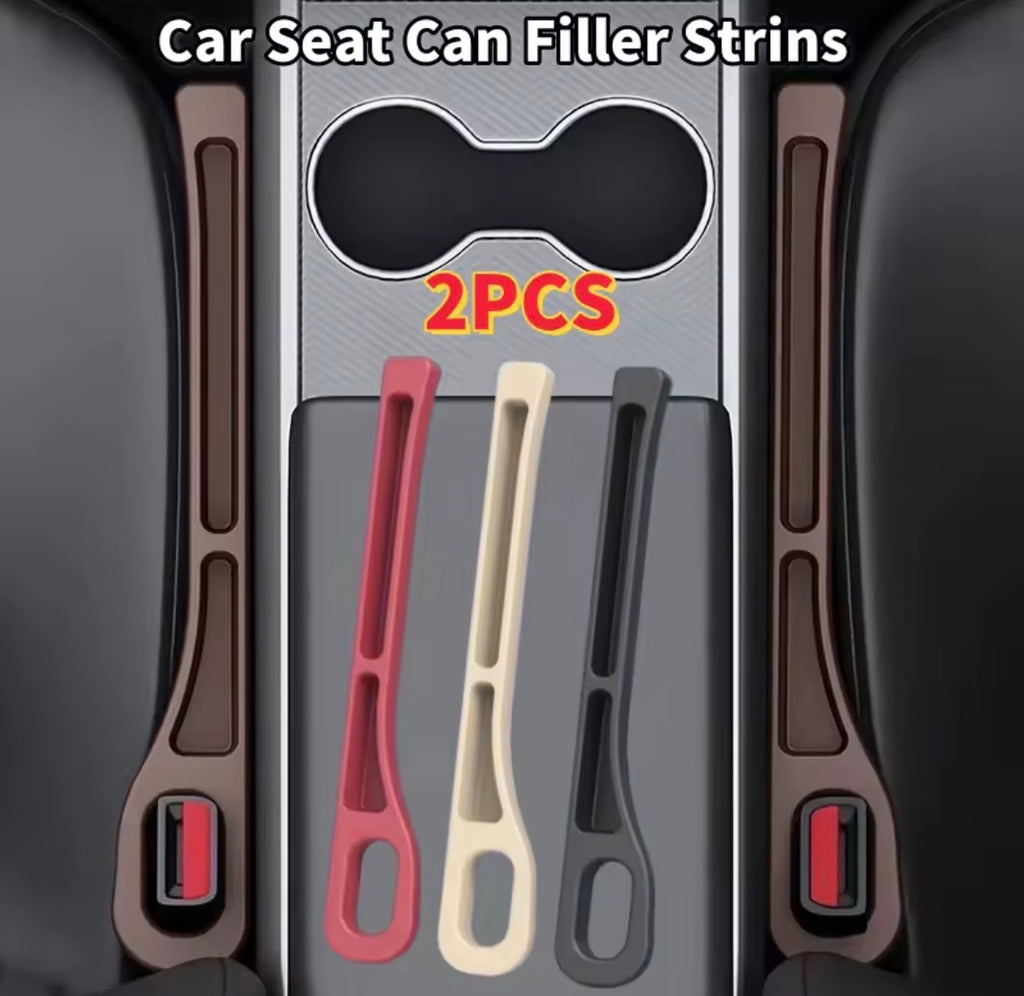 2pcs Pair Universal Car Seat Gap Plug Strip Side Stream Car Gap Filler W/ Built In Storage Organizer