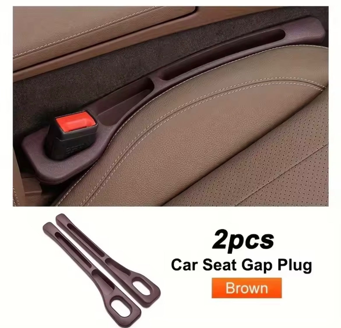 2pcs Pair Universal Car Seat Gap Plug Strip Side Stream Car Gap Filler W/ Built In Storage Organizer