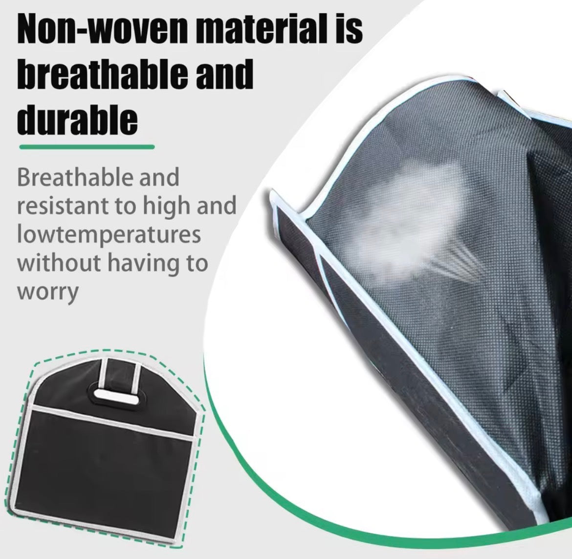 Universal Car Trunk Organizer – Portable Foldable Waterproof Storage Bag with 3 Compartments for SUV, Truck, Van & Sedan