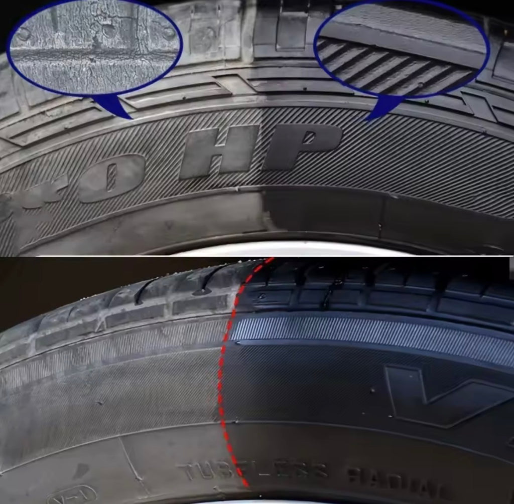 KJM Black Shiny Tire Wax – Durable Long-Lasting Tire Protection, Crack Prevention & Whitening for All Tires
