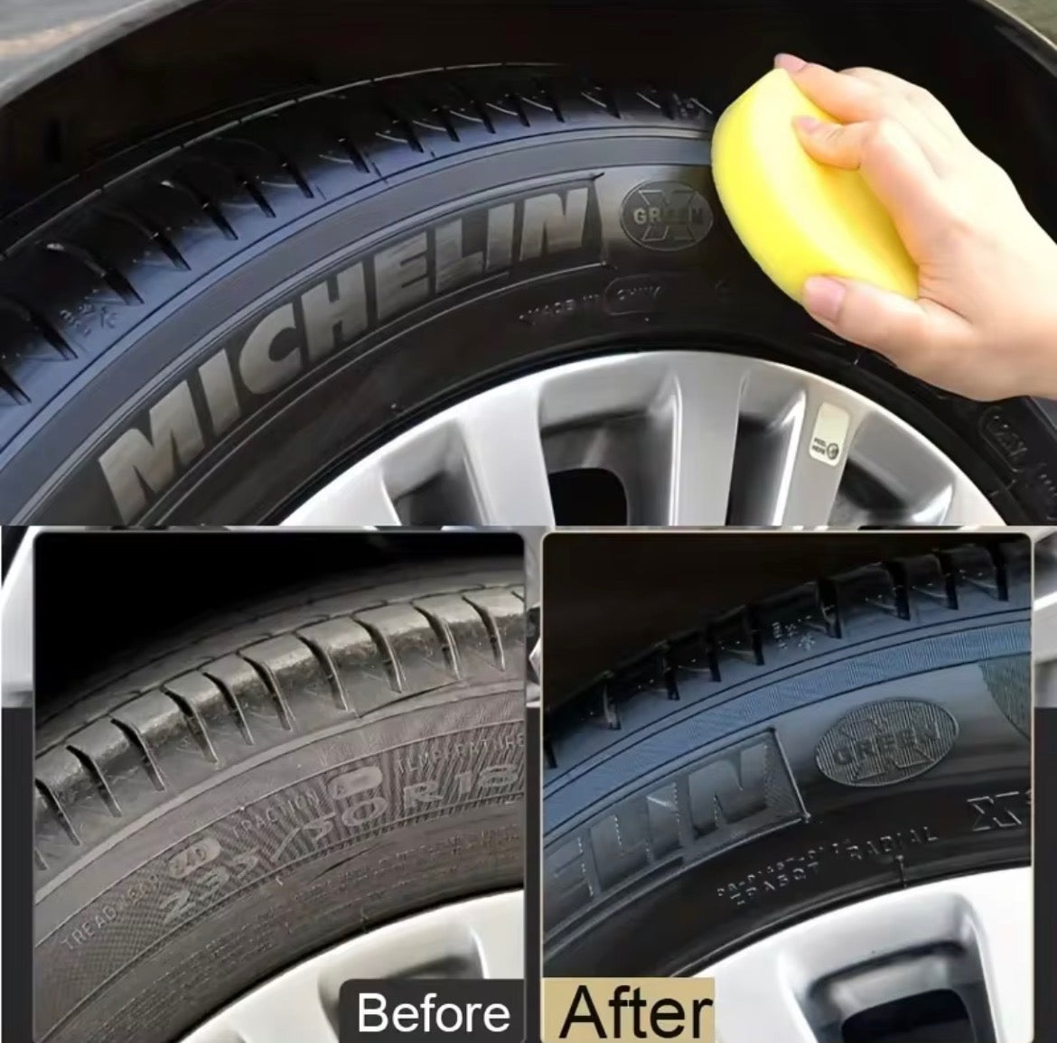 KJM Black Shiny Tire Wax – Durable Long-Lasting Tire Protection, Crack Prevention & Whitening for All Tires