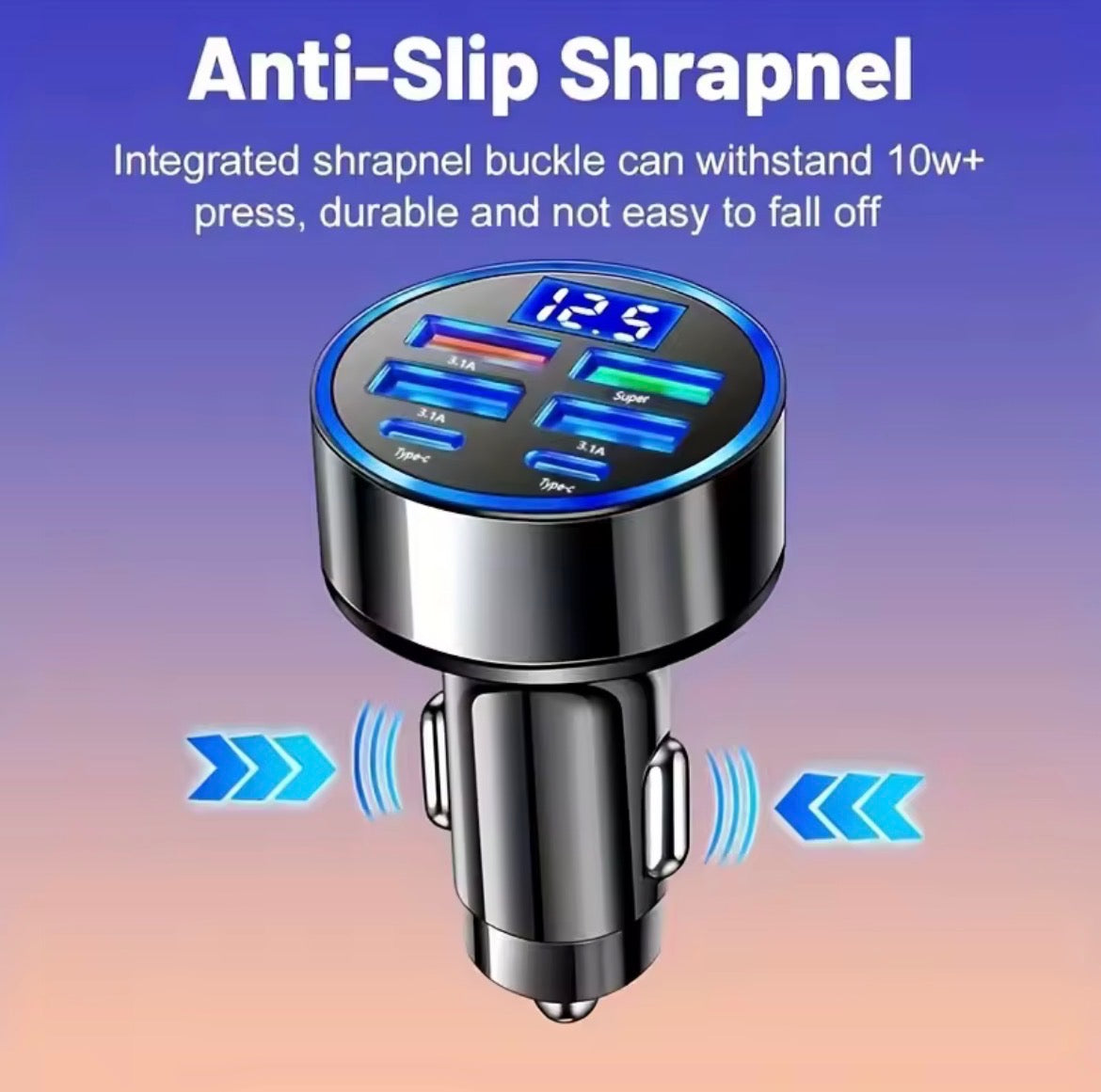 350W USB Car Charger – PD & QC 3.0 USB-C Fast Charging Adapter for iPhone, Samsung, Huawei & Xiaomi