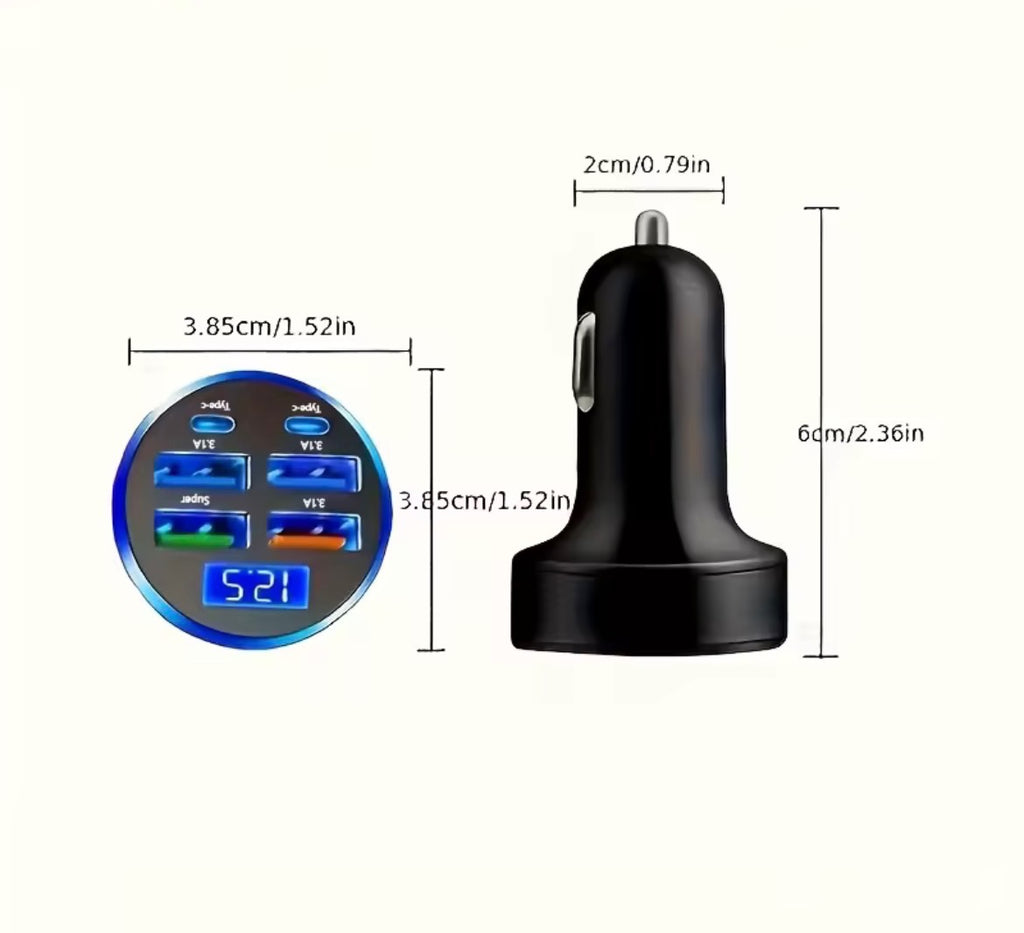 350W USB Car Charger – PD & QC 3.0 USB-C Fast Charging Adapter for iPhone, Samsung, Huawei & Xiaomi