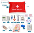50pcs Portable First Aid Kit – Red Emergency Kit for Car, Home, Family, Travel & Outdoor Medical Treatment
