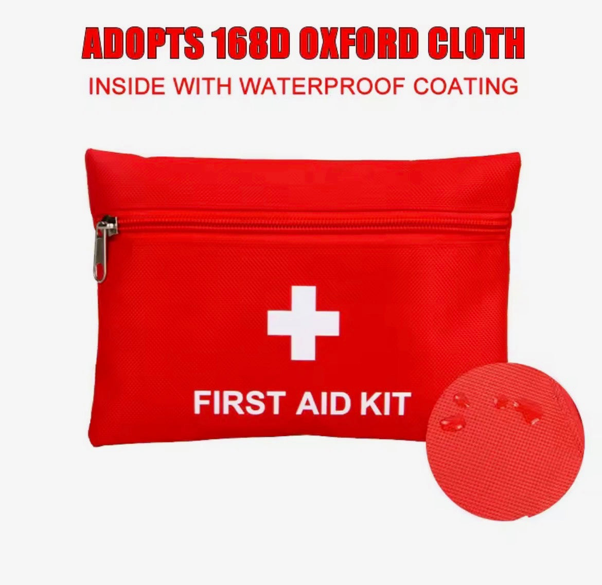 50pcs Portable First Aid Kit – Red Emergency Kit for Car, Home, Family, Travel & Outdoor Medical Treatment