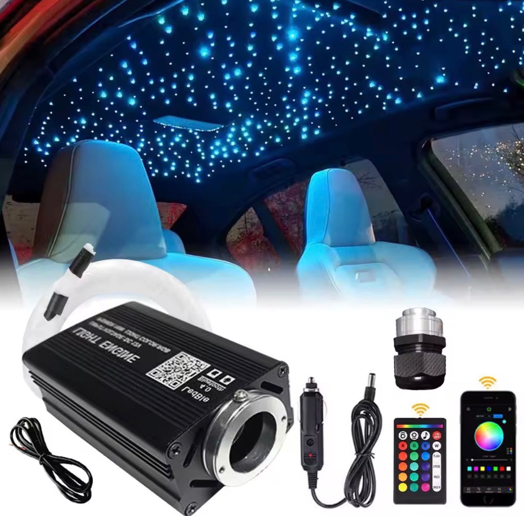 Car Starry Sky Fiber Optic Ceiling Light – 16W RGB 8 Colors Music Control Atmosphere Lamp for Car & Home